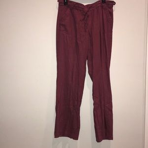 MAROON/RICH MAUVE WIDE LEG PANTS